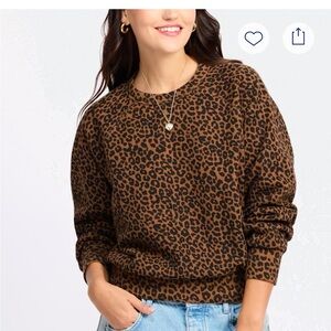 Marine Layer Brown Leopard Print Sweater